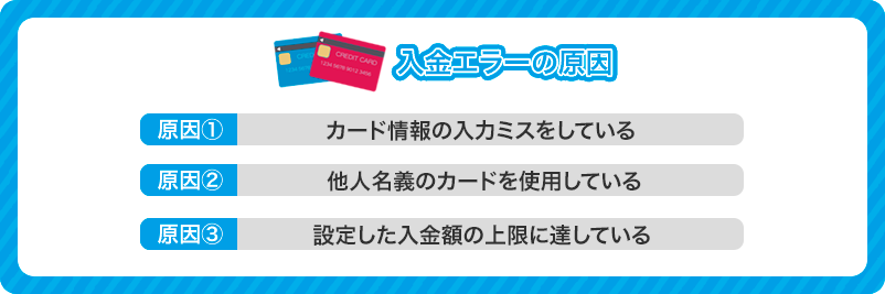 ベラジョンカジノの入金エラーの原因を書いた画像