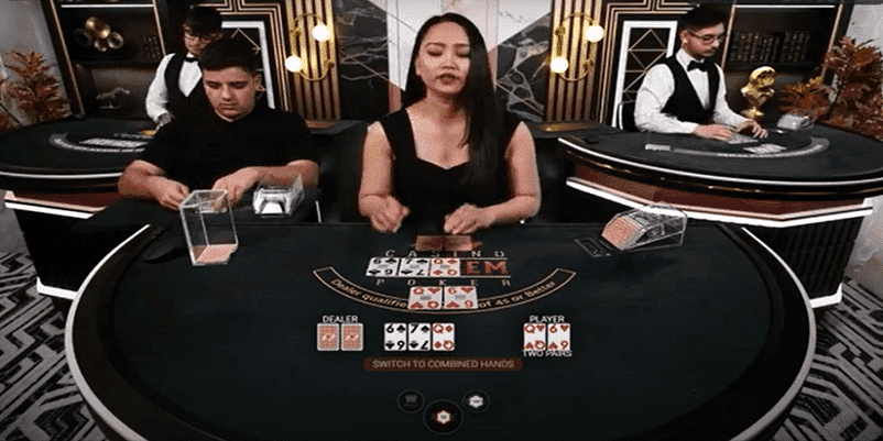 プレイテックのCasino Hold’emのゲーム画面