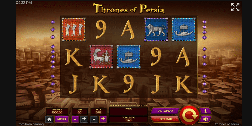 Thrones Of Persiaのデモ画面